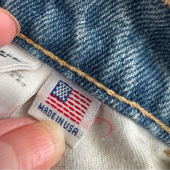 American Apparel High-Rise Cuffed Denim Shorts - Light Wash - Made in USA - Picture 2 of 8